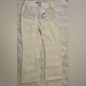 Zara Cream  Wide Leg Pants